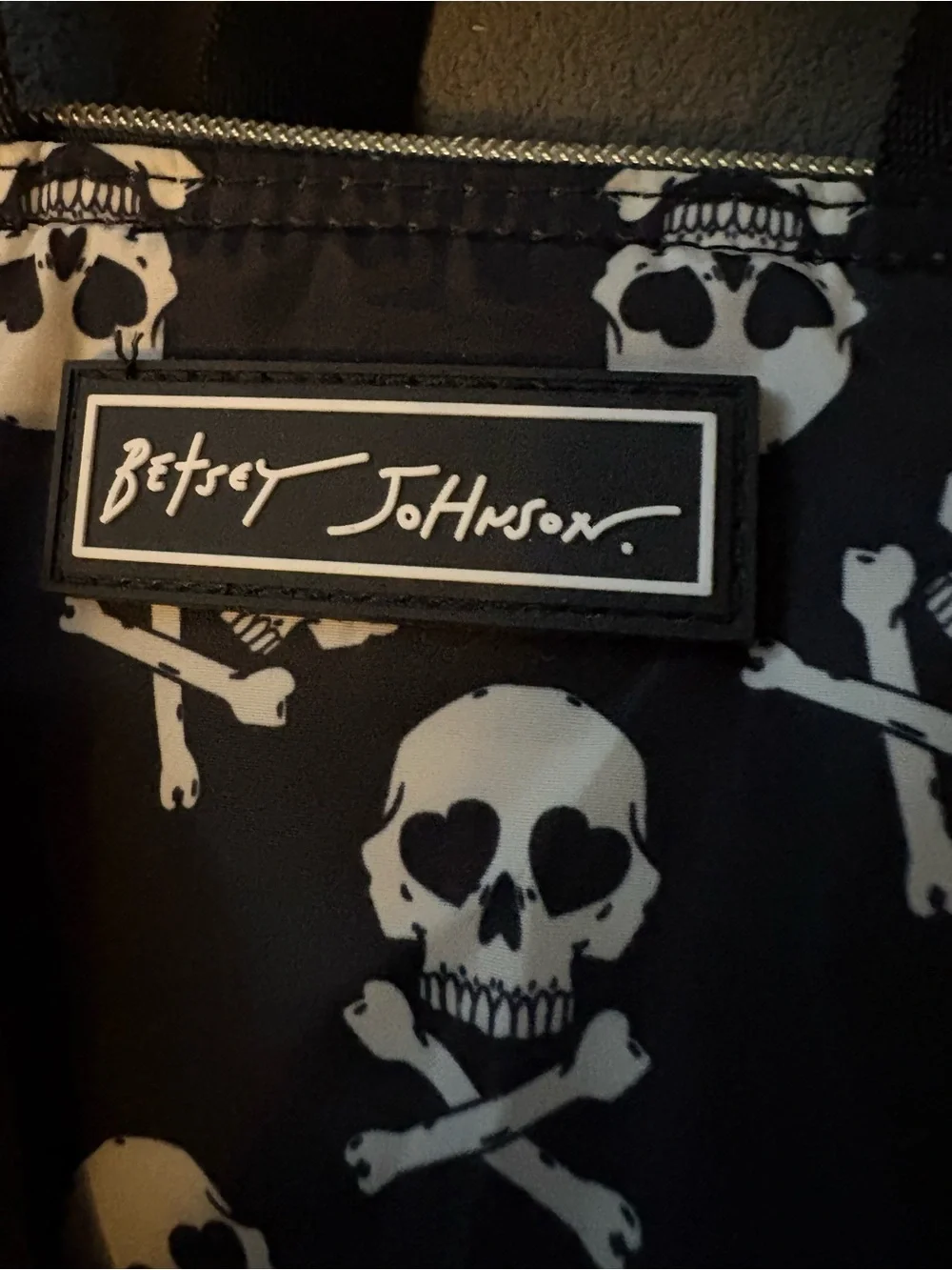 Betsey Johnson Black Skull-Print Crossbody Bag